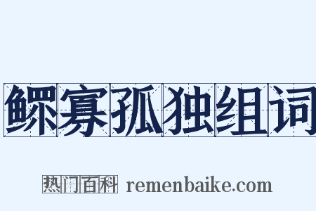 鳏寡孤独组词是什么意思的图片